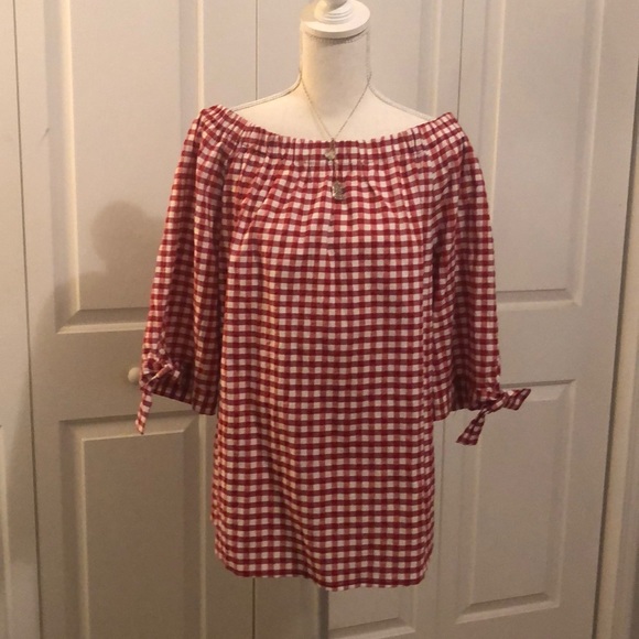 Per Se Tops - Per Se Adorable Red Gingham Top